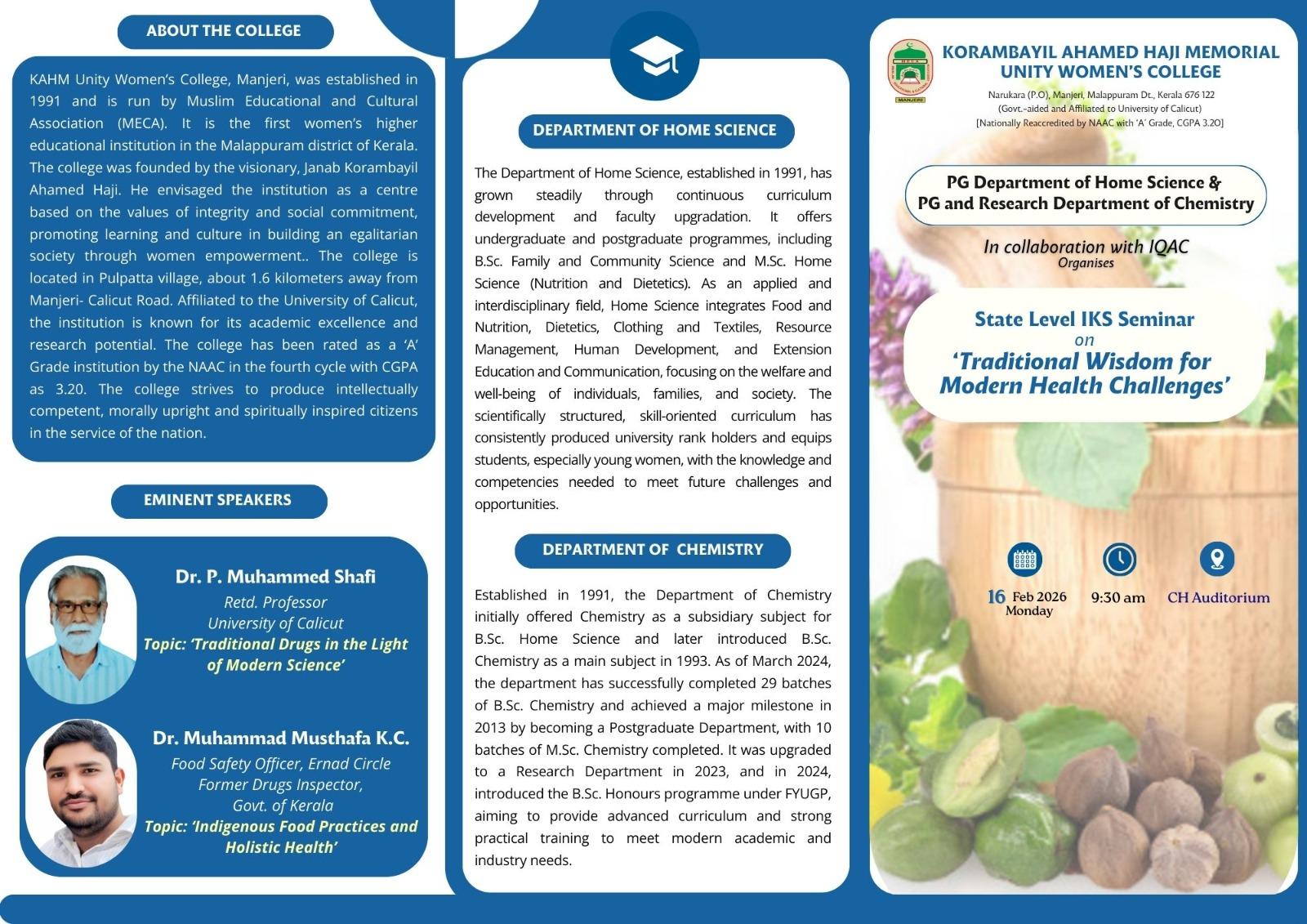 State Level IKS Seminar on Traditional Wisdom for Modern Health Challenges