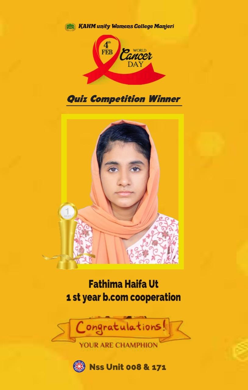 Quiz Competition Winner Korambayil Ahamed Haji Memorial Unity Women's