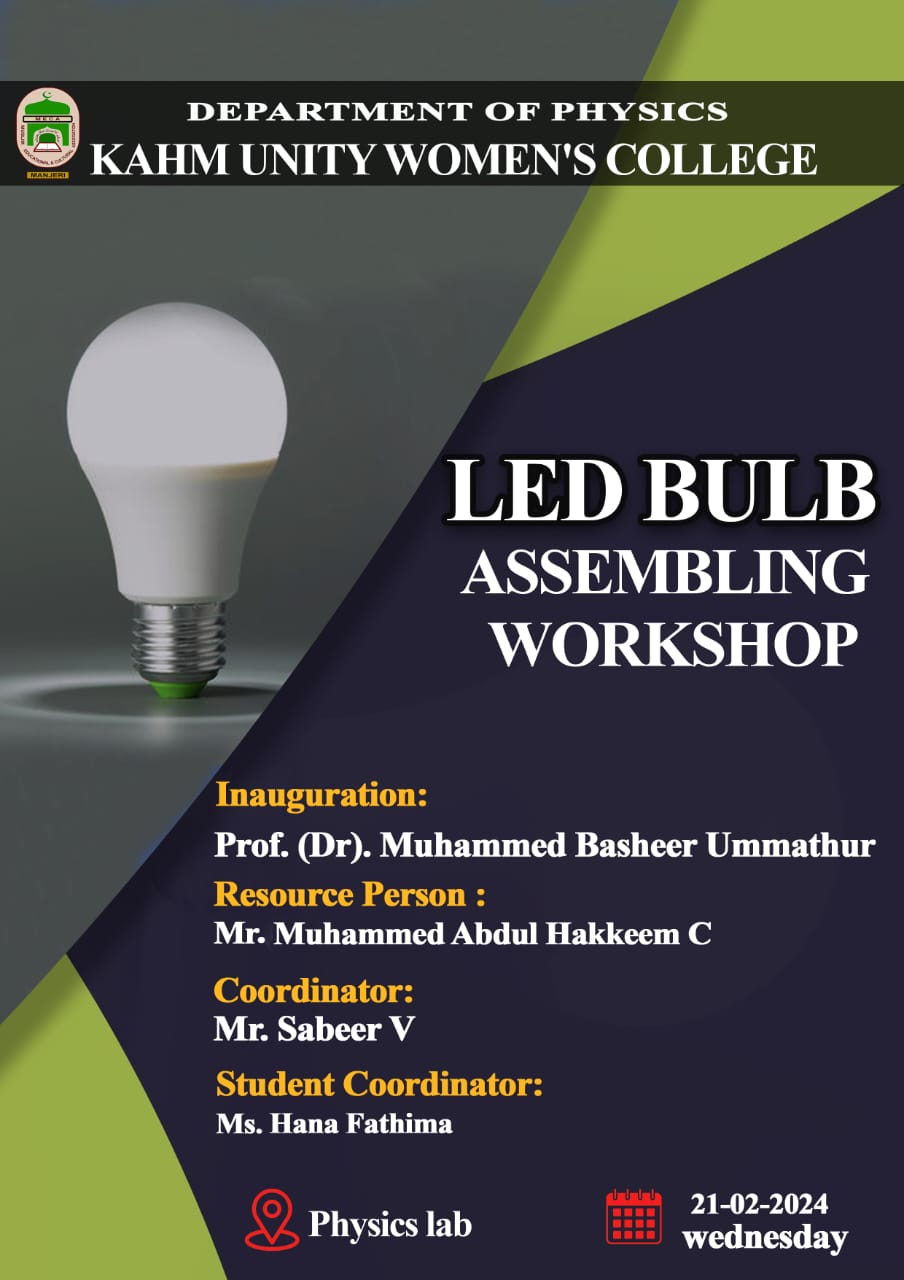 LED BULB ASSEMBLING Korambayil Ahamed Haji Memorial Unity